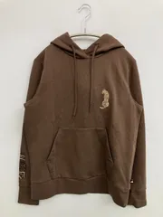 adidas アディダス パーカー M ブラウン コットン 裏起毛 無地 ワンポイント 刺繍 プルオーバー 長袖 レディース