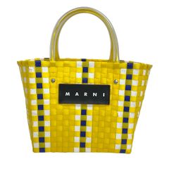 MARNI❣️マルニ マーケット ピクニックバッグ カゴバッグ 黄×黒