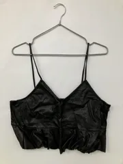 ZARA ザラ キャミソール USA L ブラック 無地 カップなし レディース