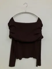 Swingle スウィングル ニット/セーター F ブラウン ナイロン ニット 無地 ミドル丈 長袖 オフショルダー レディースのサムネイル