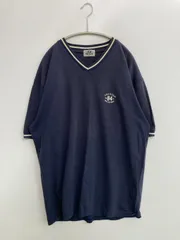 PRO-KEDS Tシャツ/カットソー 3L ネイビー 無地 ワンポイント ブランドロゴ ライン柄 半袖 Vネック メンズ レディースのサムネイル
