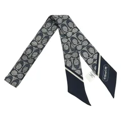 COACH(コーチ) スカーフ - 白×ブルー×マルチ リボンスカーフ/シグネチャー柄のサムネイル