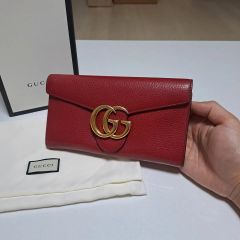 極美品 GUCCI 長財布 456116 GGマーモント レッド 箱付き 179 - メルカリ