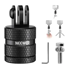 新品 NEEWER アクションカメラ三脚マウントアダプター コンパチブル Hero 13 Go Pro 12 11 10 9 Black Osmo Action 5 Pro 4 3 360°回転可能 1/4-20～3プロングマウント 標準1/4アクセサリーのサムネイル