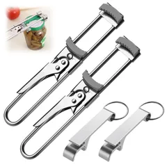 新品 SPEEDWOX キャップオープナー オープナーセット 4点入 (缶切り2個+キーホルダー型栓抜き2個) 滑り止め付き らくらく操作 蓋開け ふた開け オープナー 缶オープナー ボトルオープナー 簡単操作 滑り止めラバーグリップ付き キャンプ/キッチン/のサムネイル