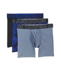 アンダーアーマー メンズ アンダーウェア ボクサーパンツ プリント Under Armour 3Pack Performance Tech Print 6 Boxer Briefs Gravelのサムネイル