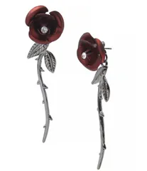 ベッツィジョンソン レディース アクセサリー ピアス・イヤリング Betsey Johnson Rhinestone Rose Novelty Front Back Earrings Red レッドのサムネイル