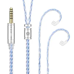 新品 Yinyoo イヤモニ アップグレードケーブル QDC 4.4mm KBEAR ST16 KBX4990 5N 単結晶銅銀メッキ 16芯 ヘッドフォン 交換用ケーブル バランス イヤホン リケーブル hi-fiオーディオ イヤフォン ケーブル （白青・Qのサムネイル