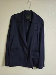 マージュ ネイビー リネン ブレンド ジャケットのサムネイル