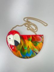 Authentic SWAROVSKI Red Parakeet Mascot Crossbody Bag