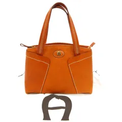 【クーポン配布中】美品◆AIGNER アイグナー レザー ハンドバッグ トートバッグ 本革 白ステッチ レディースのサムネイル