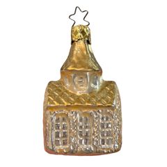 INGE-GLAS Vintage ドイツ製 ゴールドの教会 ガラスオーナメント