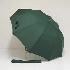 折りたたみ傘 FOX UMBRELLAS フォックスアンブレラズ USED美品 グリーン 緑 寒竹手元 英国製 紳士傘 59cm FS9757のサムネイル