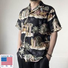 極美品】CRIMIE レーヨン アロハシャツ マリア フラミンゴ 半袖シャツ