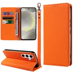 MINIKA Galaxy S25 用 ケース 手帳型 ストラップ付き 高級PUレザー ギャラクシーS25 ケース 手帳型 SC-51F SCG31 スマホケース 耐衝撃 おしゃれ カード収納 横置きスタンド機能 内蔵マグネット 開閉式 両面 360度 全面保のサムネイル
