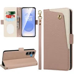 MINIKA Galaxy S25 用 ケース 手帳型 高級PUレザー ミラー付き ギャラクシーS25 ケース 手帳型 4枚カード収納 ストラップ付き SC-51F SCG31 スマホケース おしゃれ ビジネス出張 アウトドア 登山 買い物 電車に乗る 用 横のサムネイル