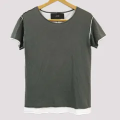 【クーポン配布中】◆AKM レイヤードデザイン Tシャツ 半袖 カットソー インサイドアウト風 カットオフ 夏物 メンズのサムネイル