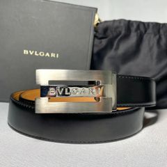 極美品✨ブルガリ ベルト アショーマ シルバーバックル メンズ 黒