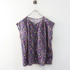 美品 ニーム NIMES LIBERTY PRINT 2way ブラウス＼パープル系 リバティ プルオーバー シャツ コットン 前後着 花柄【2400015031521】のサムネイル
