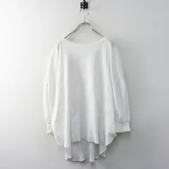大きいサイズ 23区 オンワード樫山 コットン2wayプルオーバー 48＼ホワイト カットソー Tシャツ 前後着【2400015028422】のサムネイル