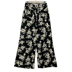 ぽんぽんさま ebureエブール 花柄 センタープレス パンツ 36総柄グレー