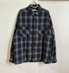 FIVEBROTHER ファイブラ ネルシャツ シャドーチェック M 開襟 BK