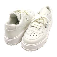 PRADA レザースニーカー 白 定価181500円 6 1/2 25.5cm - メルカリ