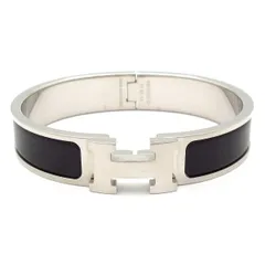 HERMES(エルメス) バングル美品  クリックH シルバー×黒のサムネイル