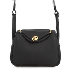 エルメス ハンドバッグ リンディ ミニ ブラック/ゴールド金具 トリヨンクレマンス K刻印 HERMES バッグ 2wayショルダーバッグ 黒のサムネイル