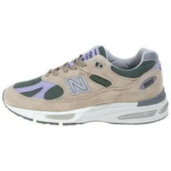 New Balance (ニューバランス) U991DL2 UK製 スエード メッシュ ローカットスニーカー ブラウン/グリーン US9.5/27.5cm