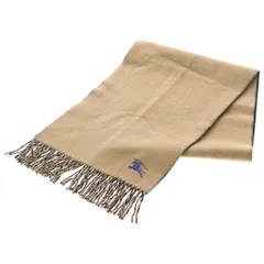 BURBERRY (バーバリー) ホースロゴ ストール マフラー カシミヤ ブラウン/ブラックのサムネイル