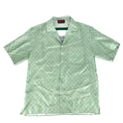 在庫一掃 グッチ 半袖シャツ メンズ ヒグチユウコ 日本限定 トップス GG アパレル 服 GUCCI 46 864048 グリーン系 シルク    春 夏 美品【中古品】のサムネイル