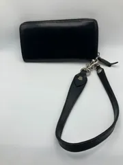 CORBO ブラックレザー ラウンドファスナー長財布 ストラップ付のサムネイル
