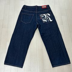 90s ヴィンテージ 山本寛斎 和柄 龍 刺繍 デニム ワイドパンツ バギー 