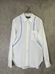 【中古】COMME des GARCONS HOMME DEUX ｺﾑﾃﾞｷﾞｬﾙｿﾝｵﾑﾄﾞｩ ｽﾄﾗｲﾌﾟ ｶｯﾀｰ ﾄﾞﾚｽ ｼｬﾂ 切替 DE-B026 日本製 2019 ﾎﾜｲﾄ ﾌﾞﾙｰ XS 33972428のサムネイル