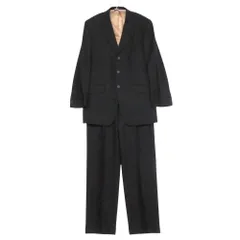 Paul Smith ポール・スミス FRATELLI TALLIA DI DELFINO super120's スーツ ストライプ セットアップ テーラード ジャケット 3B スラックス 2タック パンツ ブラック L メンズ 【中古】