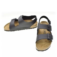 美品】BIRKENSTOCK ミラノ クロコエンボスレザー チョコブラウン 