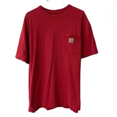 Carhartt 半袖 ロゴTシャツ L レッド カーハート プルオーバー クルーネック 胸ポケット ロゴ刺繍 カットソー 夏物 a806-6817のサムネイル