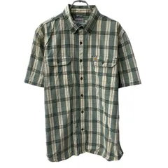 00s Carhartt 半袖 チェックシャツ L アイボリー グリーン カーハート ボタンダウン 00年代 チェック柄 半シャツ 夏物 a806-6834のサムネイル