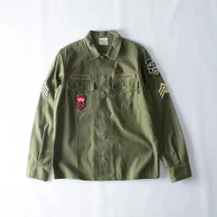 ALPHA INDUSTRIES アルファインダストリーズ M サイズ ミリタリー シャツ 長袖 ワッペン 刺繍 アーミー カーキ オリーブ グリーン カジュアル ライトアウター 羽織り メンズ レディース ユニセックス LSH KHK 003のサムネイル