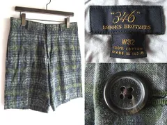 00s BROOKS BROTHER 346 ブルックスブラザーズ コットン オリエンタル柄プリント マドラスチェック ショートパンツ ショーツ W32 インド製のサムネイル