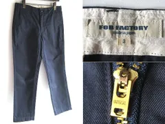 現行 FOB FACTORY FOBファクトリー F0514 NARROW U.S TROUSERS ウエストポイント ウエポン生地 ナローUSトラウザー パンツ 3/L ネイビー 紺のサムネイル