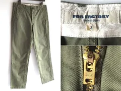 良好 現行 FOB FACTORY FOBファクトリー F0514 NARROW U.S TROUSERS ウエストポイント ウエポン ナローUSトラウザー パンツ 3/L オリーブのサムネイル