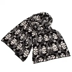 ドリスヴァンノッテンDRIES VAN NOTEN カシミヤ混総柄ニットブランケットマフラー 黒薄ベージュのサムネイル