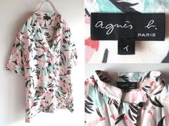 AGNONA アニオナ 半袖ブラウス 42 オーバーサイズ ホワイト 半袖シャツ 