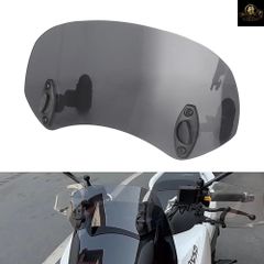 オートバイ用ウインドシールドエクステンションスポイラークランプオンウインドスクリーンディフレクターダークグレーハーレー