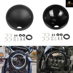 レトロ 7インチ オートバイ用 LED ヘッドライト シェル バケット ランプ ハウジング マウント カバー 改造トリム ホルダー アクセサリー