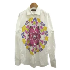 エトロ ETRO シャツ M 白 ホワイト 黄 イエロー 紫 パープル 花柄 長袖 /NP ■GY62のサムネイル