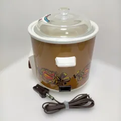 MARUBISHI マルビシ SLOW POT スロークッカー 電気調理鍋 スローポット 煮込み料理 低温調理 カレー シチュー レトロ家電 ガラス蓋付き 260306-3Tのサムネイル