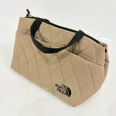 NC3960 THE NORTH FACE ザ ノースフェイス ジオフェイス キルティング トートバッグ ハンドバッグ ベージュ 鞄 検M